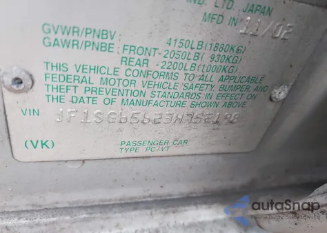 2003 Subaru Forester Xs z USA, uszkodzony, nr VIN JF1SG65623H752198